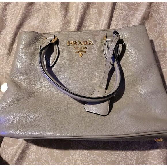 Prada Gray Leather Bag - Picture 1 of 8